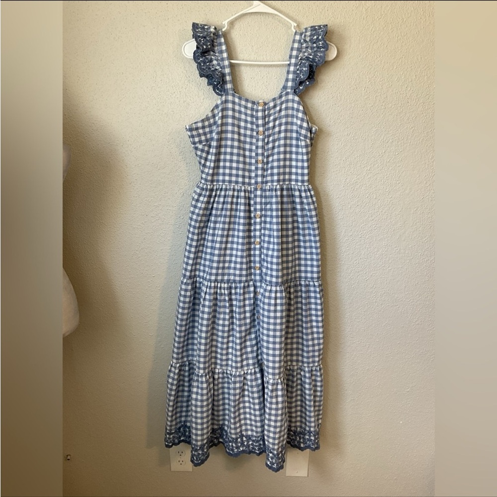 Shabby Chic Blue and White Gingham Dress